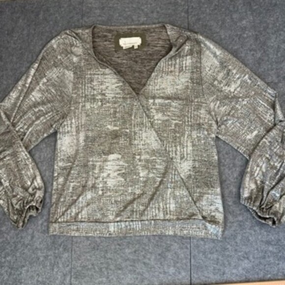 Anthropologie Cary’s Dolman Metallic Wrap Blouse, Small - Picture 2 of 9
